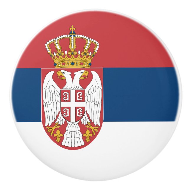 Bouton De Porte En Céramique Serbia Flag (Devant)