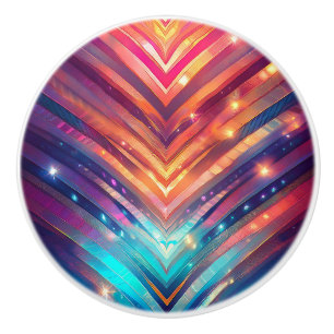 Bouton De Porte En Céramique Shiny Chevron