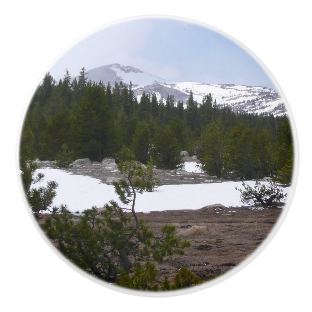 Bouton De Porte En Céramique Sierra Nevada Montagnes et neige à Yosemite (Devant)