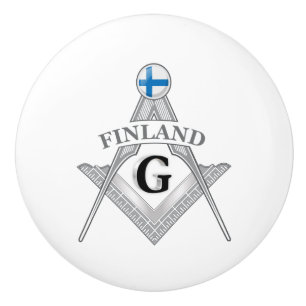 Bouton De Porte En Céramique Signe de franc-maçonnerie finlandais