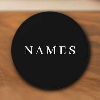 Bouton De Porte En Céramique Simple Black Custom Ajouter Votre Nom Élégant