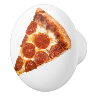 Bouton De Porte En Céramique SlipperyJoe's classique pepperoni pizza tranche fo