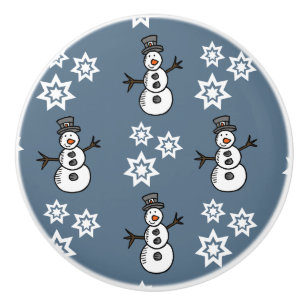 Bouton De Porte En Céramique Snowman