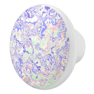Bouton De Porte En Céramique Soft Pastel Funky Boho Retro Marbre Abstrait