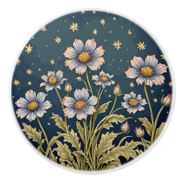 Bouton De Porte En Céramique Soirée Fleur sauvage Whimsical Dusty Purple Floral