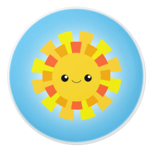 Bouton De Porte En Céramique Soleil