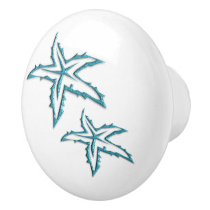 Bouton De Porte En Céramique Starfish turquoise