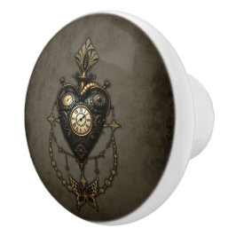 Bouton De Porte En Céramique Steampunk heart