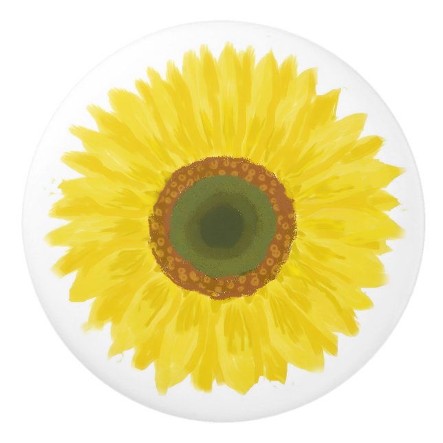 Bouton De Porte En Céramique Sun flower (Devant)