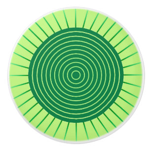 Bouton De Porte En Céramique Sunburst géométrique moderne - Vert émeraude et ch