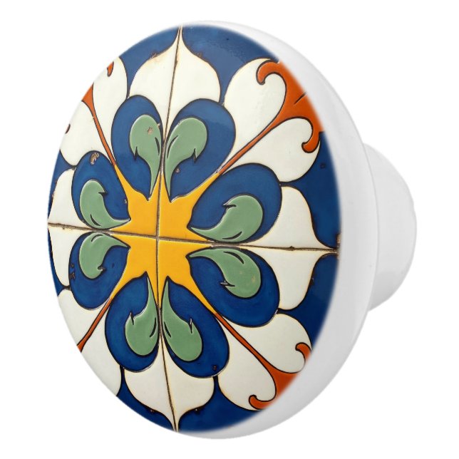 Bouton De Porte En Céramique Sunburst Serenade Azulejo (Droite)