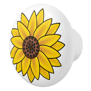 Bouton De Porte En Céramique Sunflower Ceramic Knob