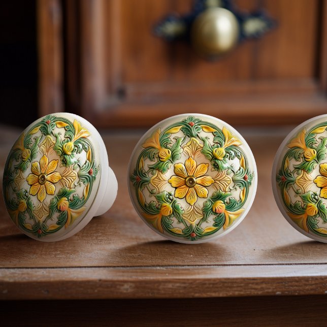 Bouton De Porte En Céramique Sunny Blossom Delight Ceramic Knob Pull (Créateur téléchargé)