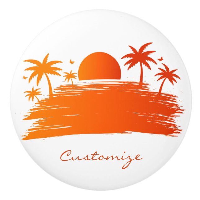 Bouton De Porte En Céramique Sunrise Sunset Thunder Cove (Devant)