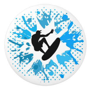 Bouton De Porte En Céramique Surfer grunge