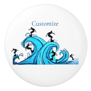 Bouton De Porte En Céramique Surfers Partout Thunder_Cove