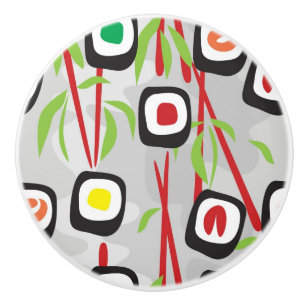 Bouton De Porte En Céramique Sushi Motif