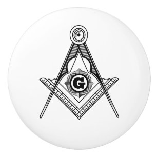 Bouton De Porte En Céramique Symbole franc-maçonnerie