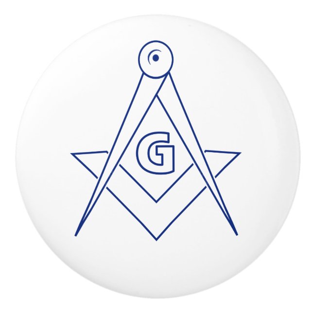 Bouton De Porte En Céramique Symbole franc-maçonnerie (Devant)