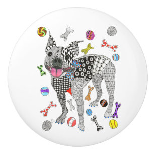 Bouton De Porte En Céramique Sympa et coloré Boston Terrier Door Knob
