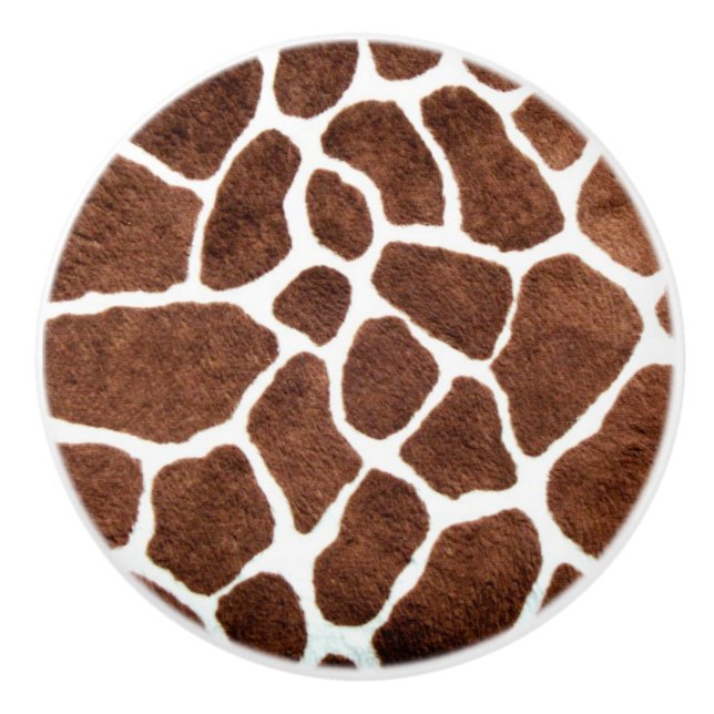 Bouton De Porte En Céramique Taches de girafe (Devant)