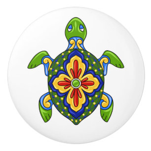 Bouton De Porte En Céramique Talavera Turtle Ceramic Drawer Knower