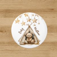 Teddy bear teepee beige brun étoiles boho pépinièr