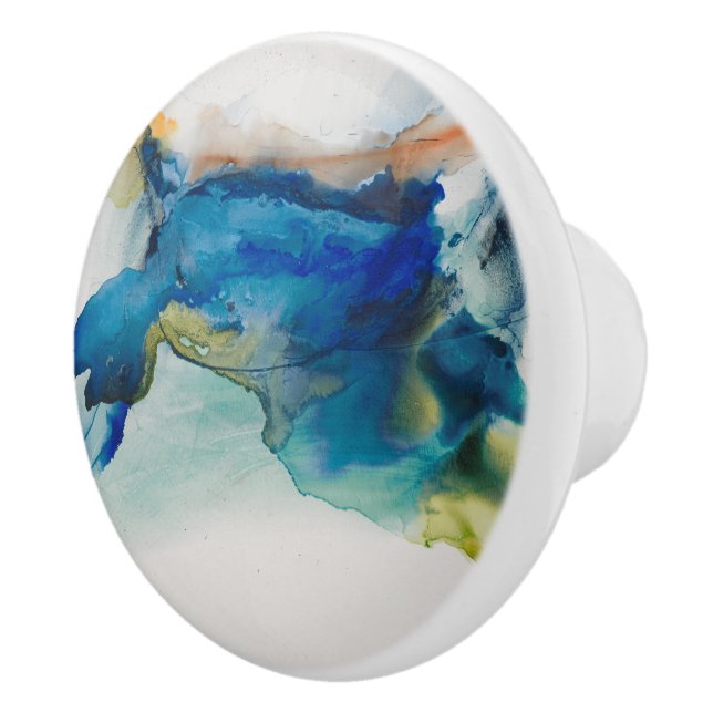 Bouton De Porte En Céramique Terrain abstrait - bleu (Droite)