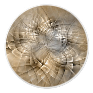 Bouton De Porte En Céramique Texture d'art fractal moderne abstrait aux tons de