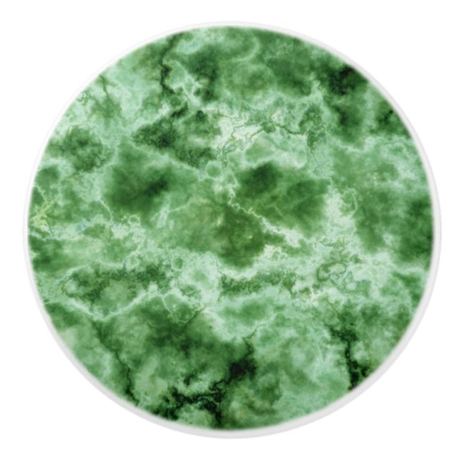 Bouton De Porte En Céramique Texture de marbre verte (Devant)