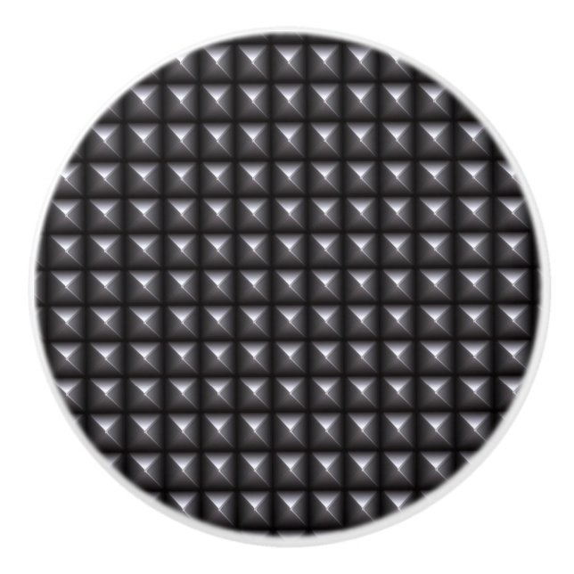 Bouton De Porte En Céramique Texture en acier cloutée (Devant)