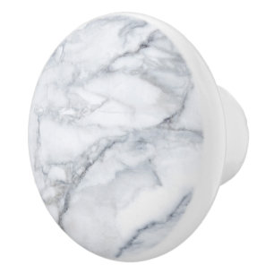Bouton De Porte En Céramique Texture Marbre blanc