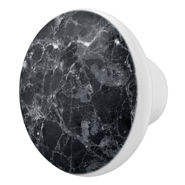 Bouton De Porte En Céramique Texture noire (Droite)