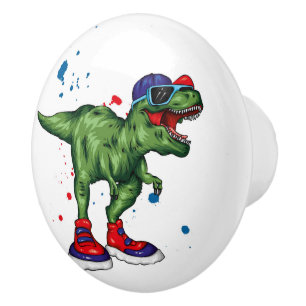 Bouton De Porte En Céramique Tige en céramique Dinosaures