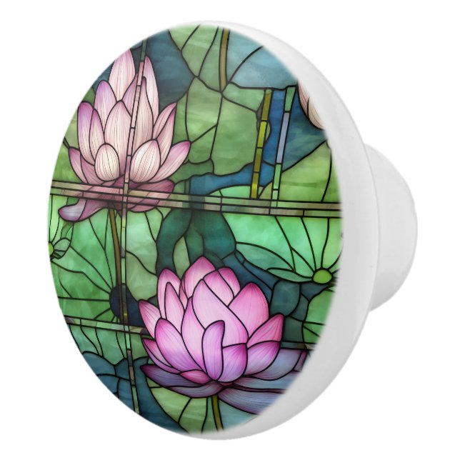 Bouton De Porte En Céramique Tige en céramique Lotus (Droite)