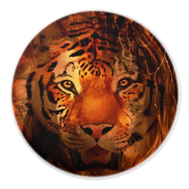 Bouton De Porte En Céramique Tiger (Devant)