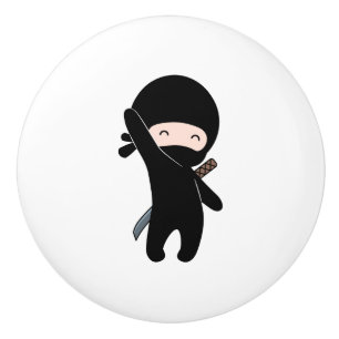 Bouton De Porte En Céramique Tiny Happy Ninja