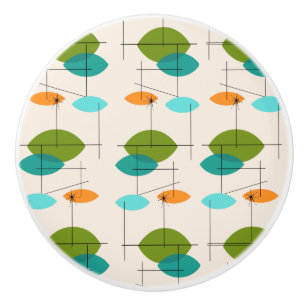 Bouton De Porte En Céramique Tirage en céramique Retro Atomic Mobile Motif