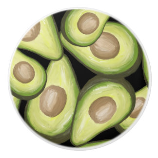 Bouton De Porte En Céramique Tiroir en céramique avec impression "Avocat"