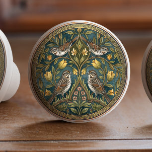 Bouton De Porte En Céramique Tiroir en céramique Moineau chanteur