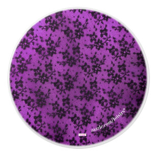 Bouton De Porte En Céramique Tiroir en céramique violette