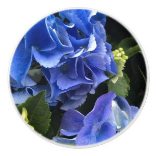 Bouton De Porte En Céramique Tiroirs à fleurs d'Hydrangea pulls bleu violet et 