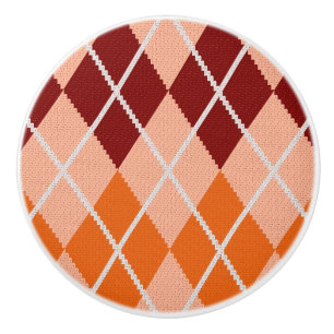 Bouton De Porte En Céramique Tissu à motifs de losanges réaliste