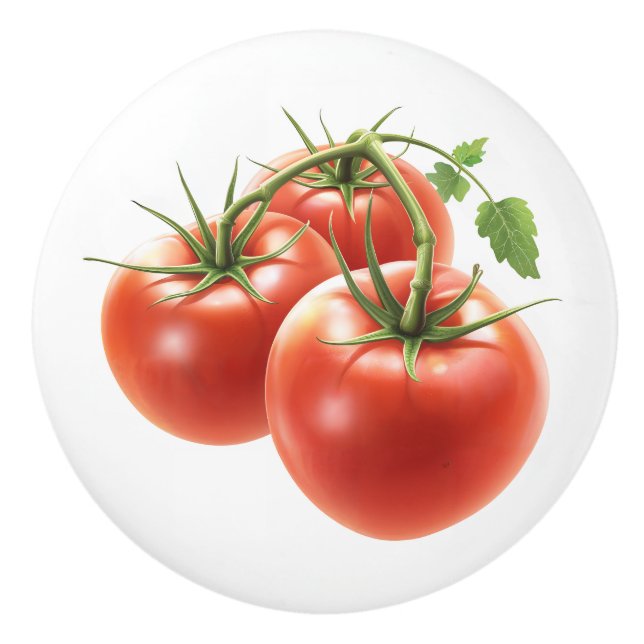 Bouton De Porte En Céramique Tomates rustiques (Devant)