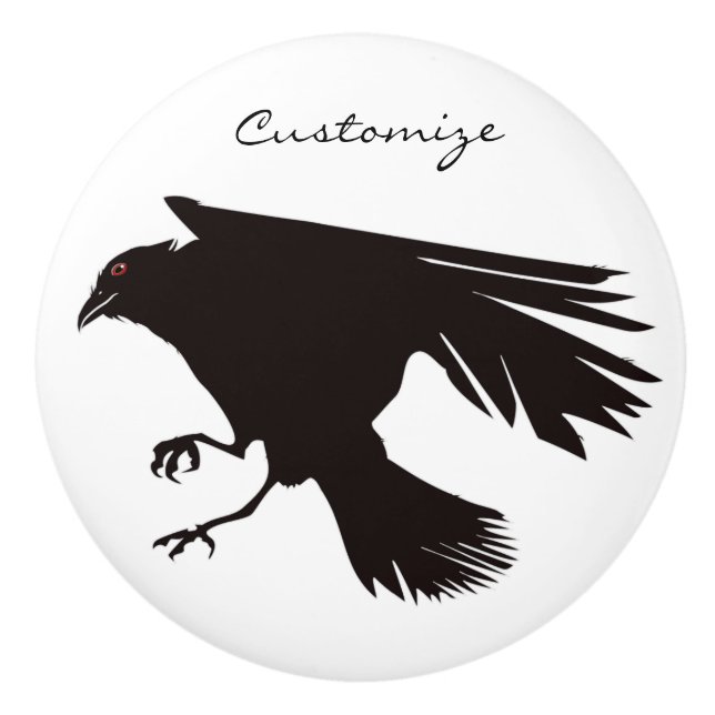 Bouton De Porte En Céramique Tonnerre de Black Raven (Devant)