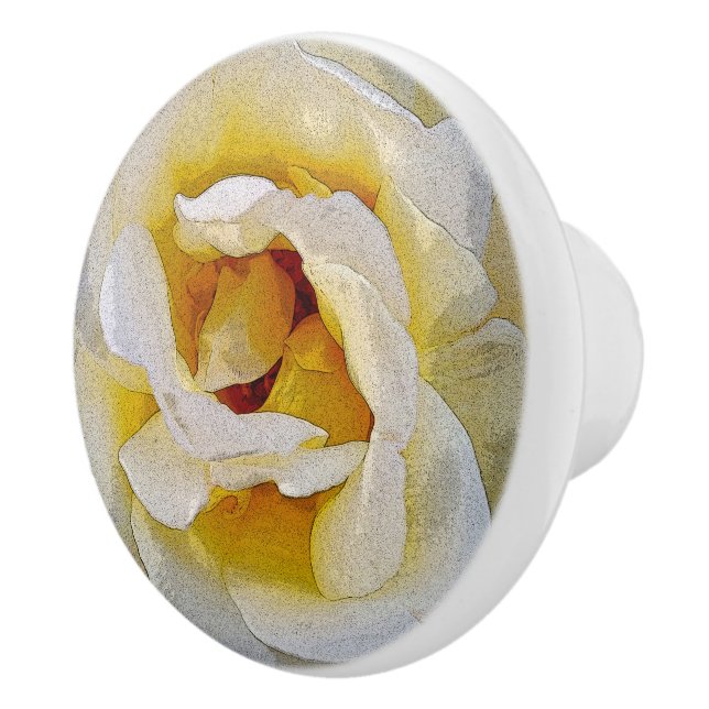 Bouton De Porte En Céramique tons blanc à jaune (Droite)