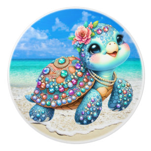 Bouton De Porte En Céramique Tortues Bling Precious - Plus sur le chemin -