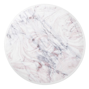Bouton De Porte En Céramique Touche de marbre gris blanc rosé chic tendance