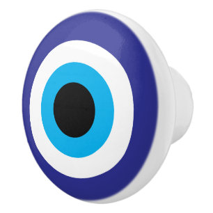 Bouton De Porte En Céramique Touche ronde Evil Blue Mati en céramique