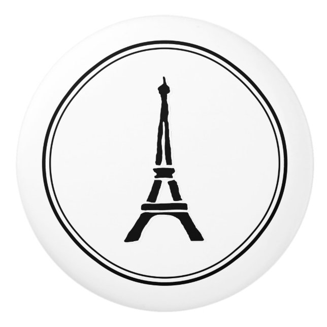 Bouton De Porte En Céramique Tour Eiffel (Devant)